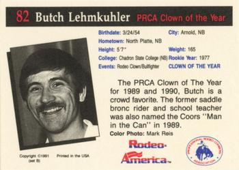 1991 Rodeo America Set B #82 Butch Lehmkuhler Back